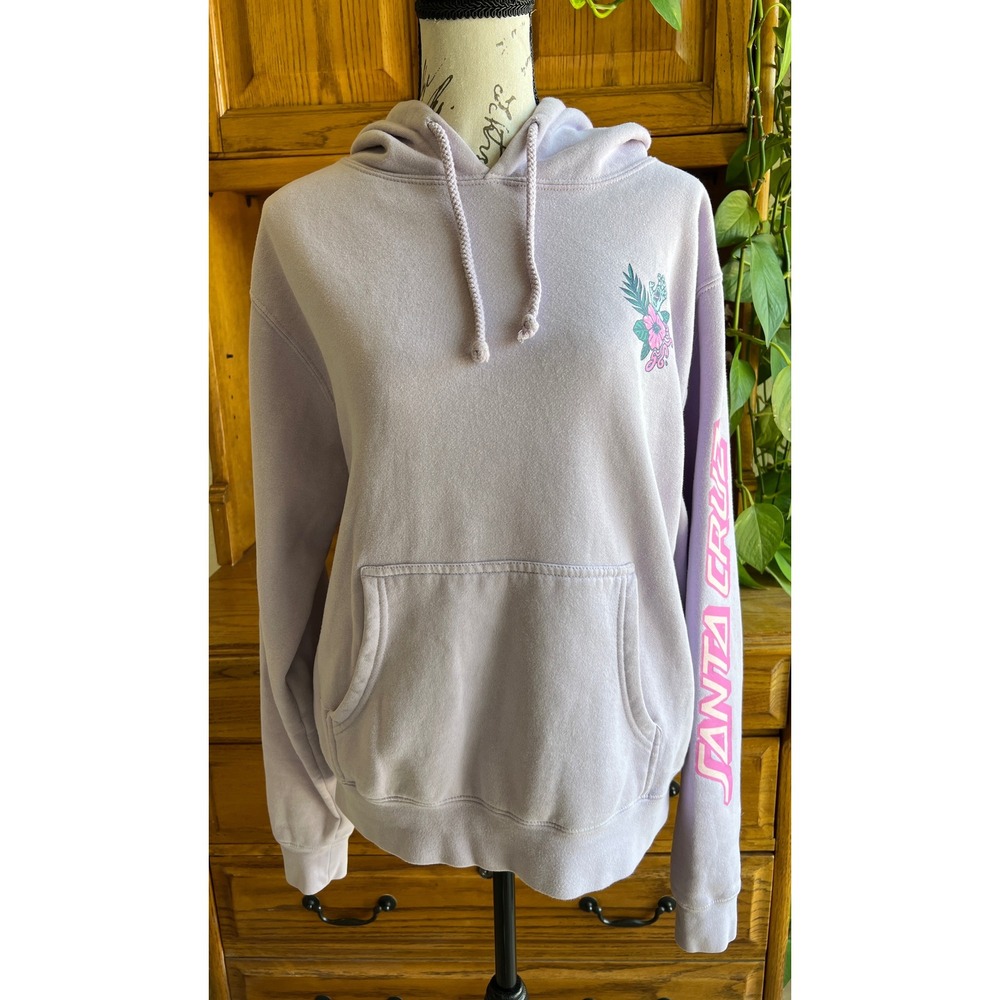 Santa Cruz Skateboards Lavender‎ Floral Screaming Hand Pullover Hoodie Womens M